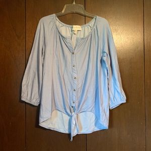 Super Soft Light Blue Tie Top